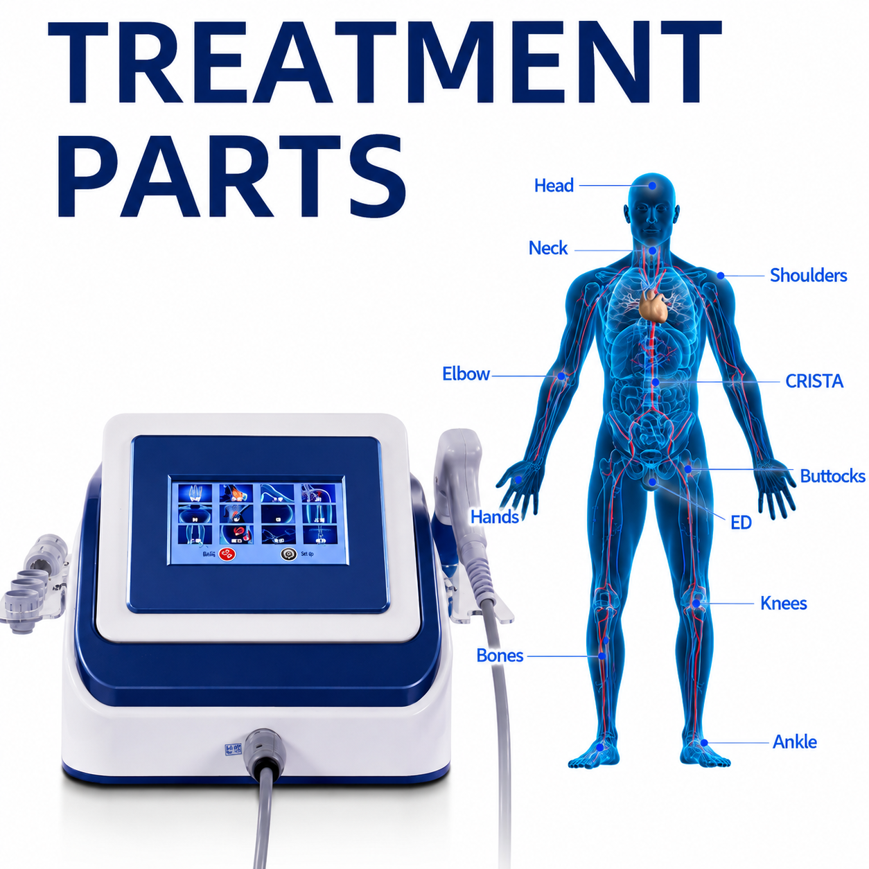 Advanced Physio Medicare AMP-03SHK-10 Professional Portable Shockwave Therapy Machine | ESWT System