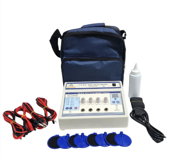 Advanced Physio Medicare Nice-Pulse 4 Channel TENS Machine | 3-Hour Battery Backup with Touch Buttons