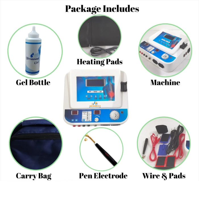 Advanced Physio Medicare 5 in 1 Physiotherapy Combo Machine | IFT + MS + TENS + US + Deep Heat